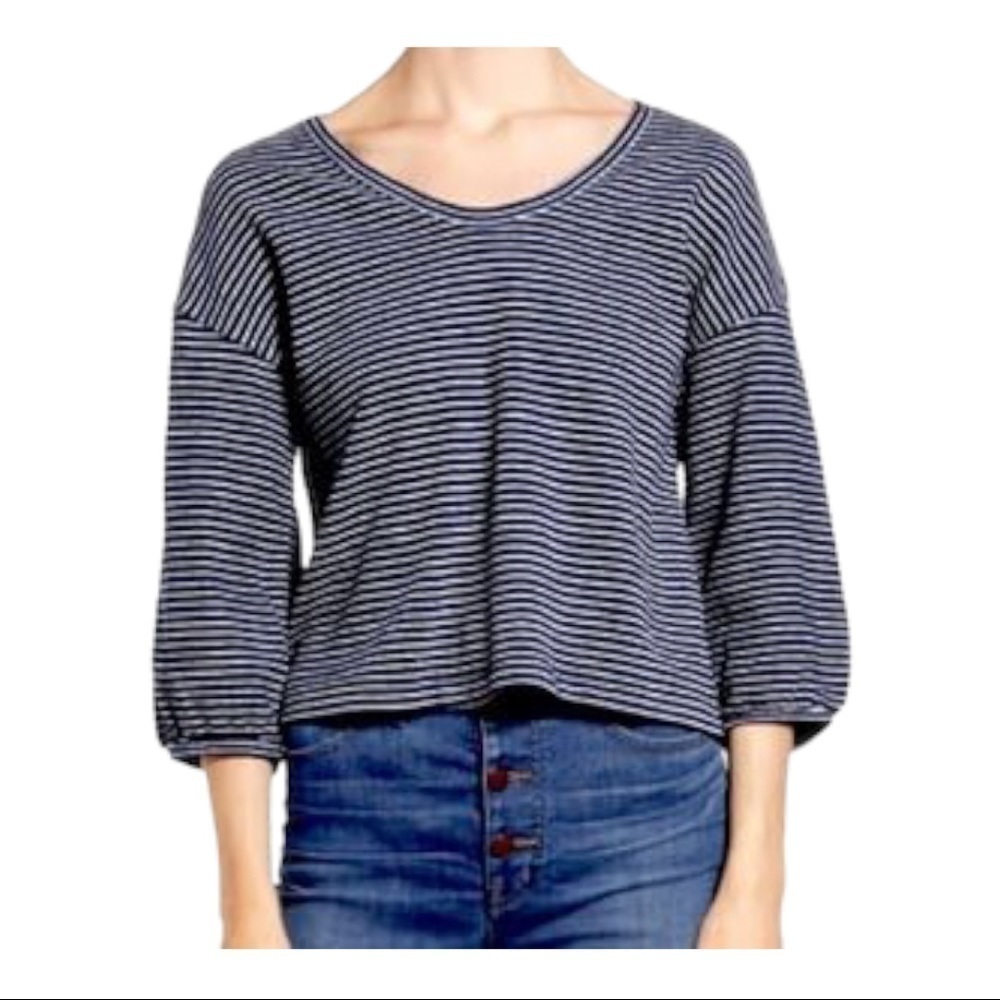 Madewell Wild Ginger striped Top—navy & white